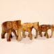 Handcrafted Wood Elephant Figurine Set